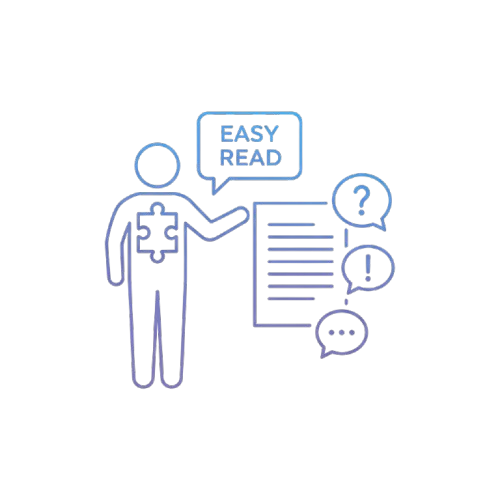 Illustration of a person asking for simple language