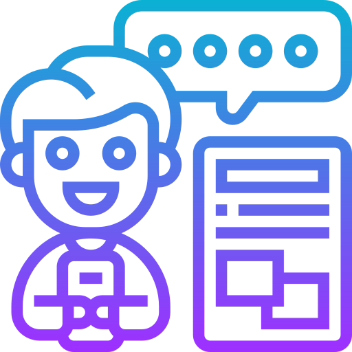 Illustration of a person sharing information